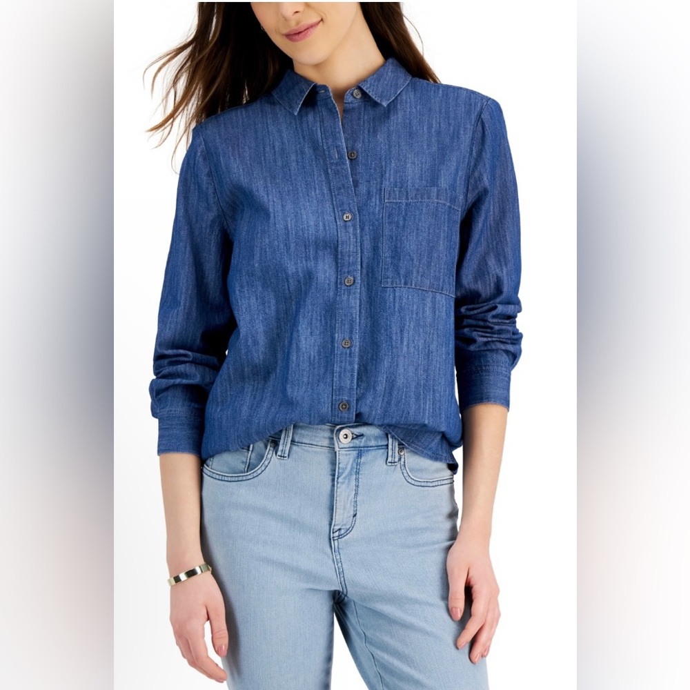 💙 NWT! Style & Co Chambray Shirt